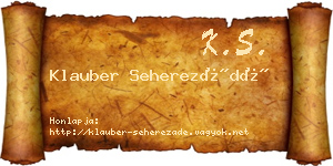 Klauber Seherezádé névjegykártya